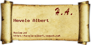 Hevele Albert névjegykártya