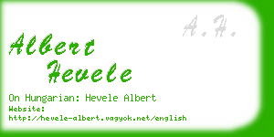 albert hevele business card